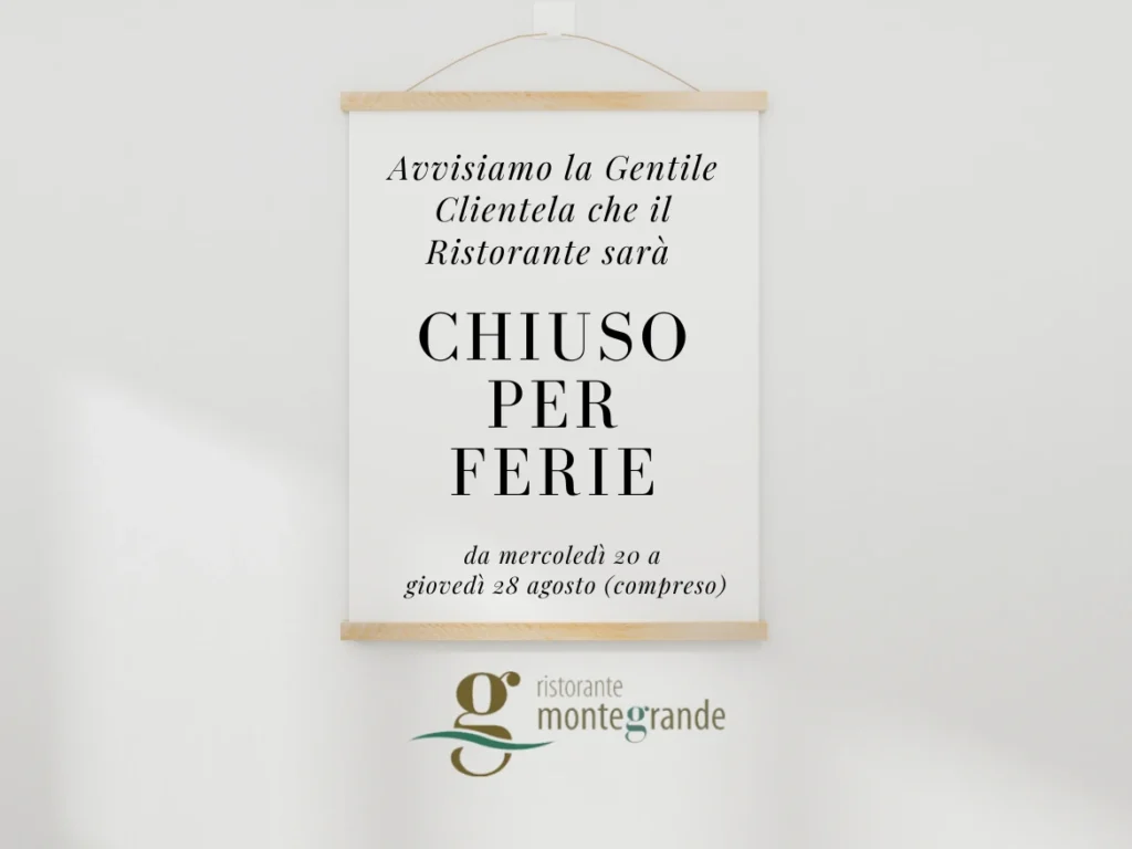 Menu a tema Chiusi per ferie da 20 al 28 agosto compreso , Eventi Passati, Ristorante Colli Euganei Rovolon
