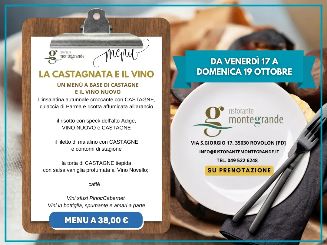 Menu a base di castagne al Ristostante Montegrande
