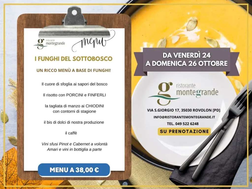 Menu a base di funghi sui colli euganei