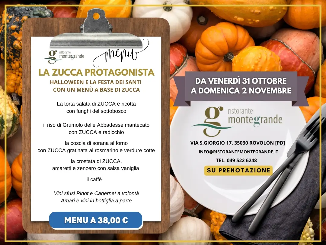 menu a base di zucca per la festività dei santi e halloween