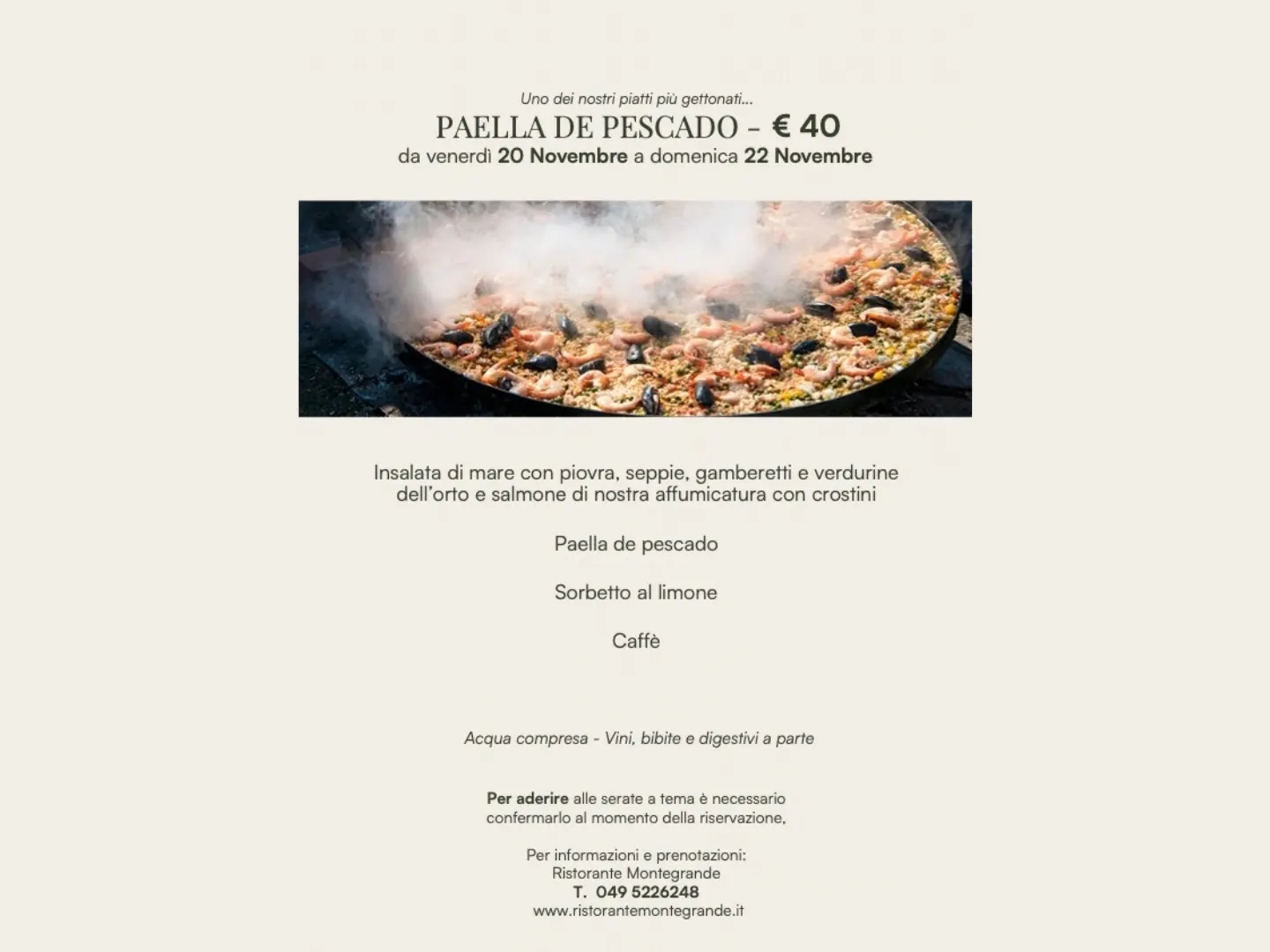 Paella de Pescado sui Colli Euganei