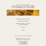 Un menù di baccalà con i prodotti autunnali